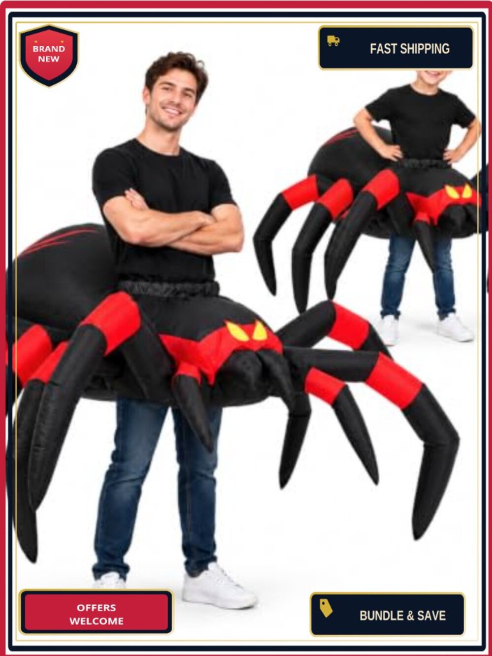 Inflatable Spider Costume Adult Kids 3D Legs Halloween Blow Up Cosplay